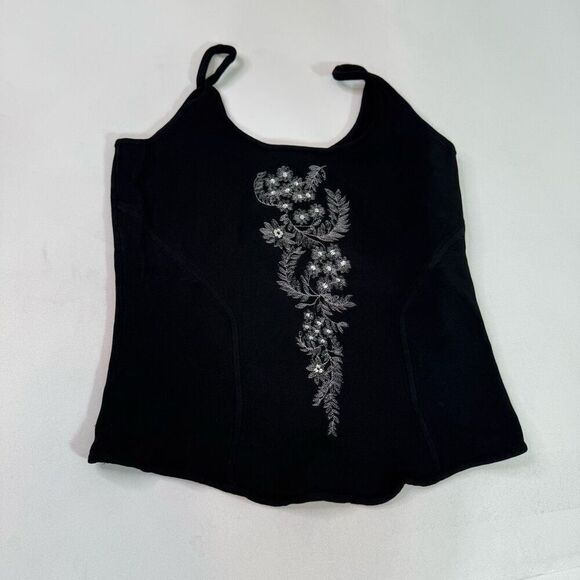 VTG The Limited Top Womens Large Black 90s y2k Corset Look Grunge Tank Shirt - Picture 1 of 7